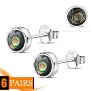 Abalone Shell Sterling Silver Stud Earrings - e364
